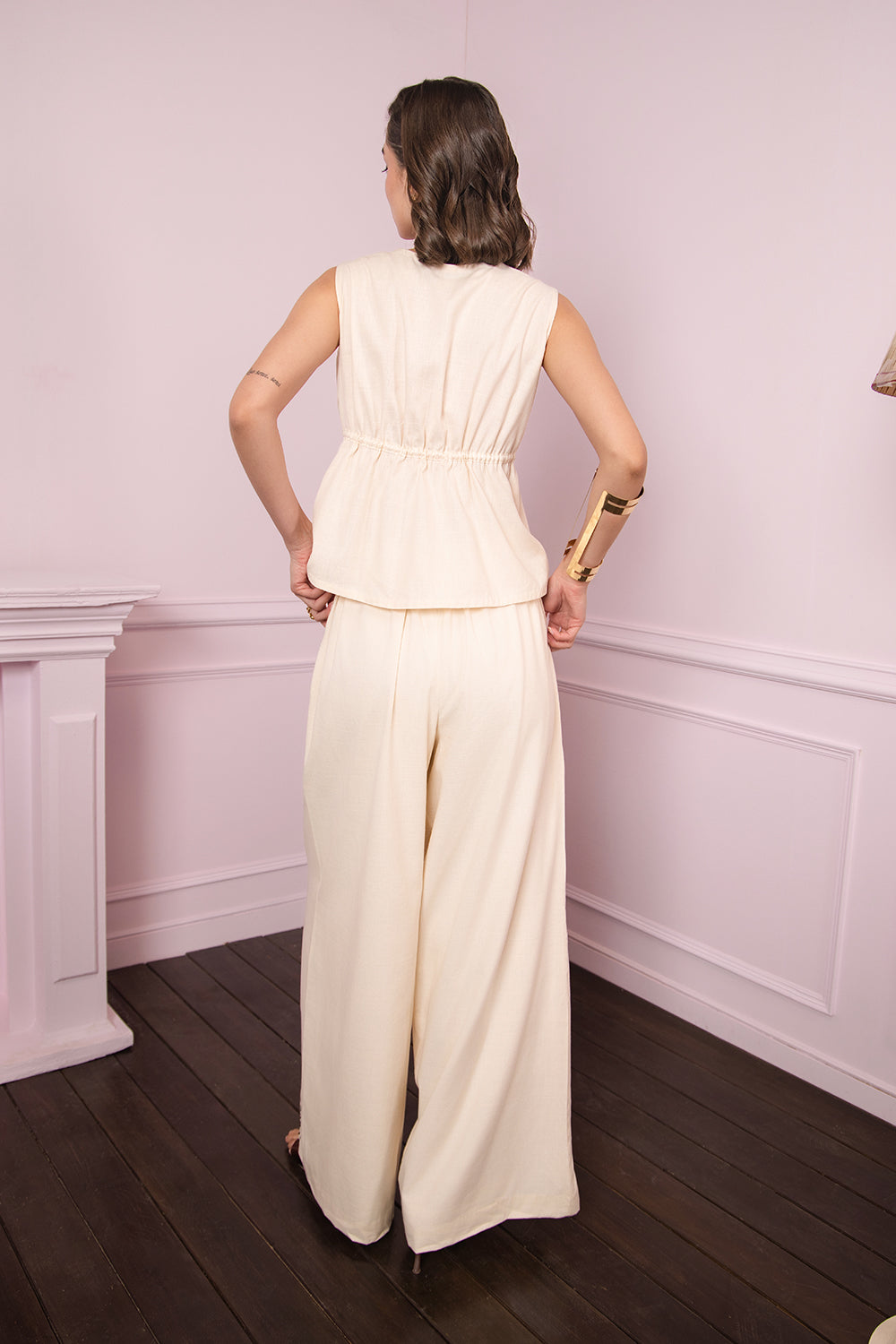 Ivory Bloom Embroidered Pant Set