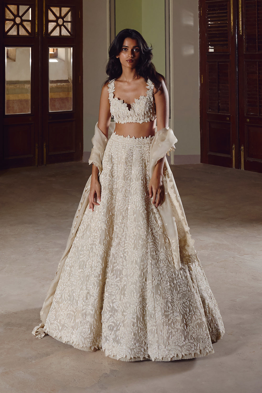 Ivory New Athena Tassles Lehenga Set