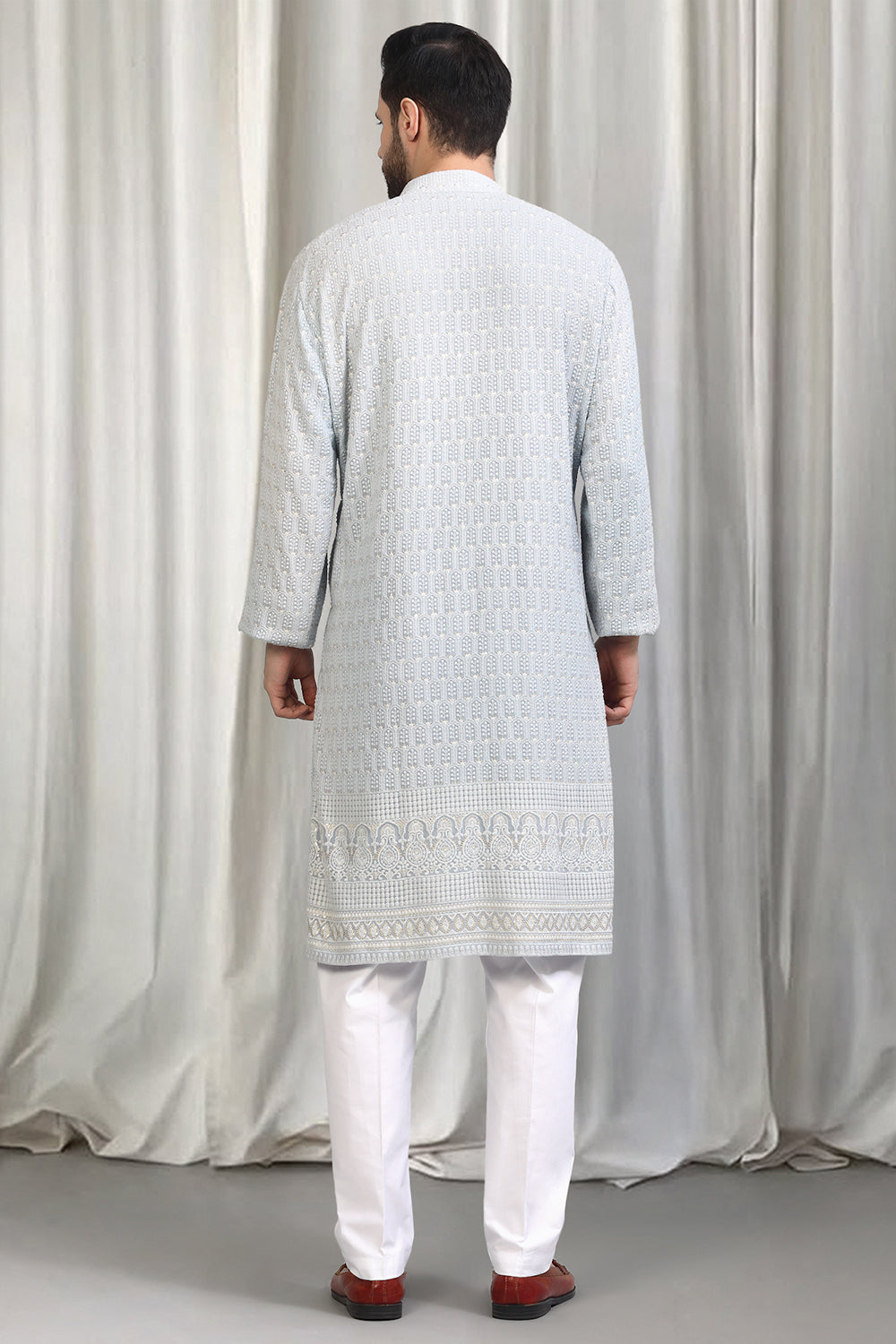Jalsa All Over Embroidered Kurta With Back Elastic Pants