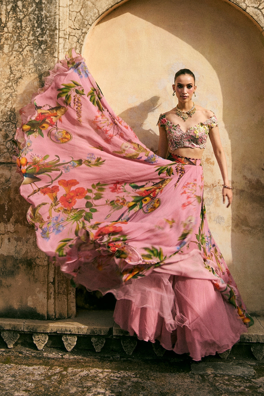 Janhvi Applique Skirt Set