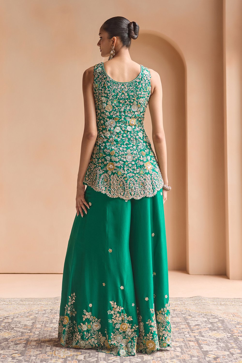 Jewel Green Sharara Set