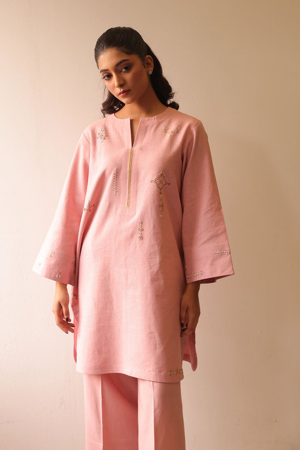 Khushboo & Pankaj Blush Petal Embroidered Kurta Set
