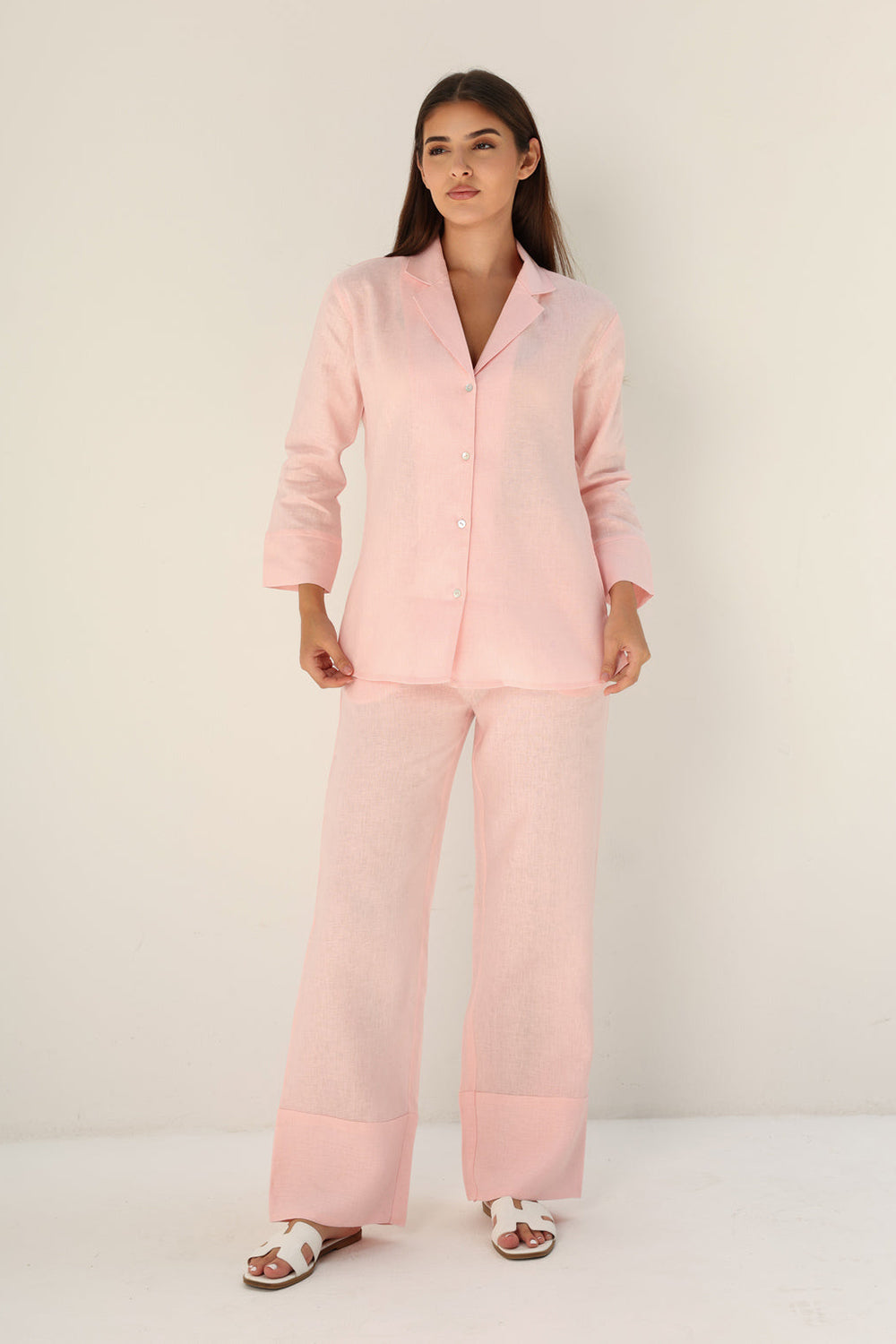 Khushboo & Pankaj Blush Pink Linen Relaxed Co-Ord Set
