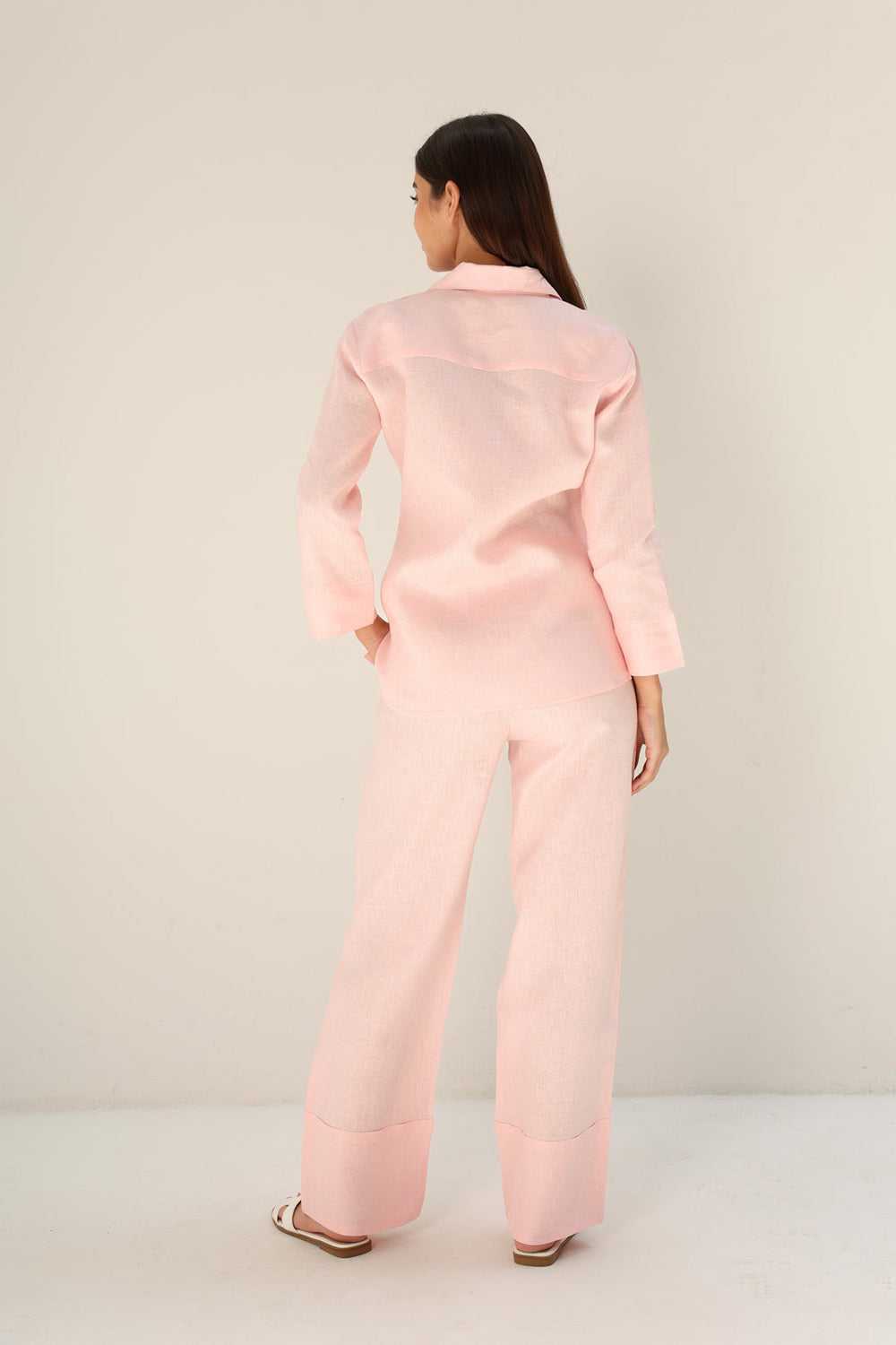 Khushboo & Pankaj Blush Pink Linen Relaxed Co-Ord Set