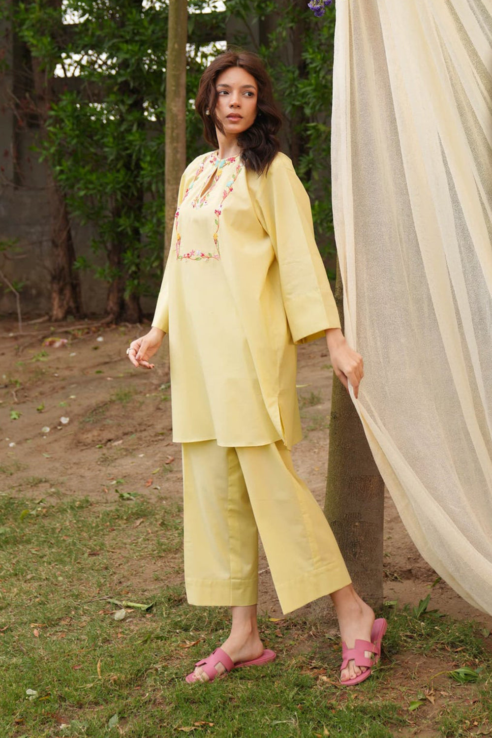 Khushboo & Pankaj Butter Yellow Embroidered Kurta Set