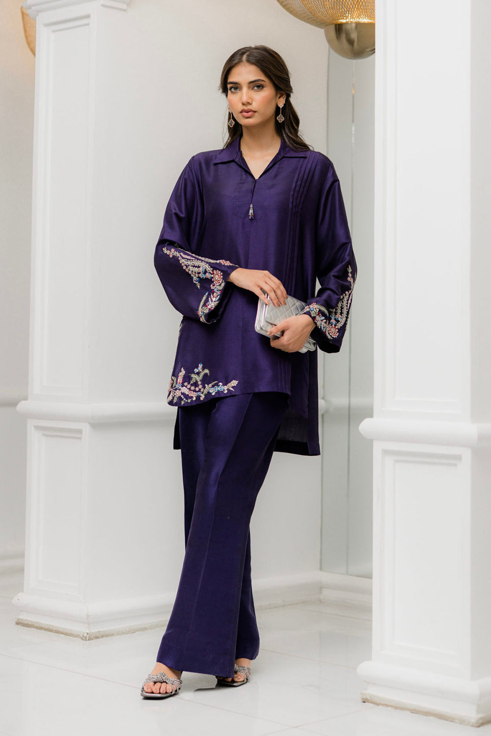Khushboo & Pankaj Deep Plum Embroidered Co-ord Set