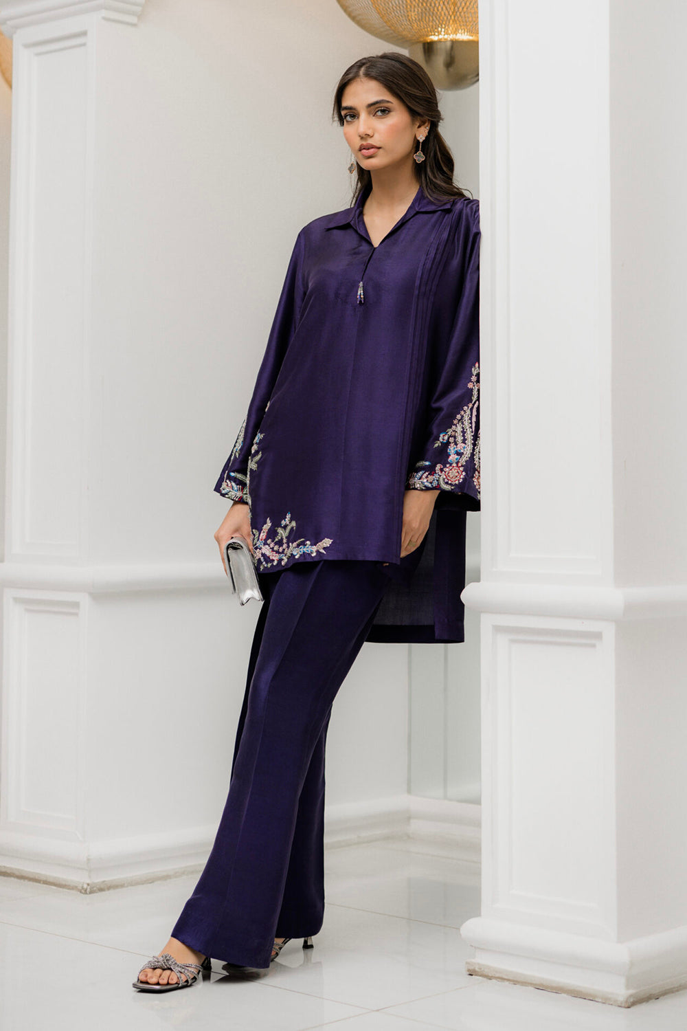 Khushboo & Pankaj Deep Plum Embroidered Co-ord Set
