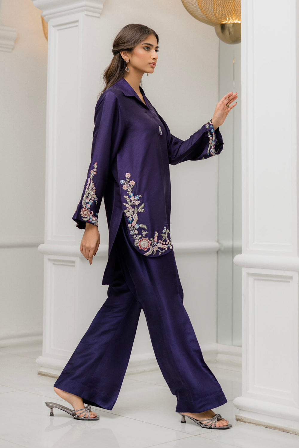Khushboo & Pankaj Deep Plum Embroidered Co-ord Set