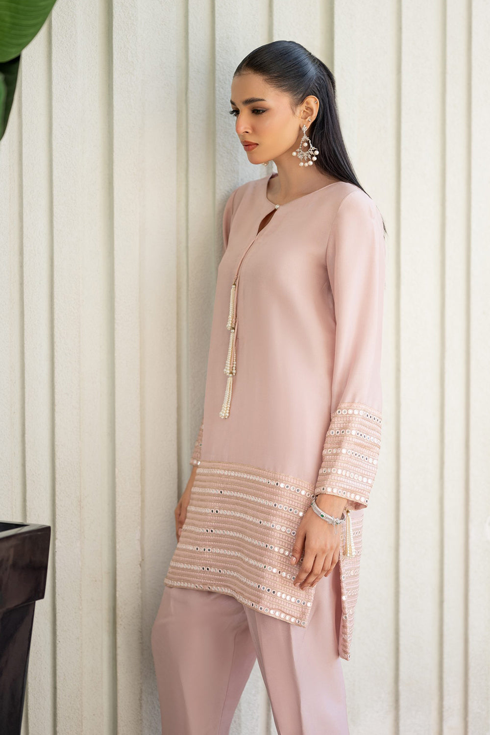 Khushboo & Pankaj Dusty Rose Embroidered Suit Set with Dupatta