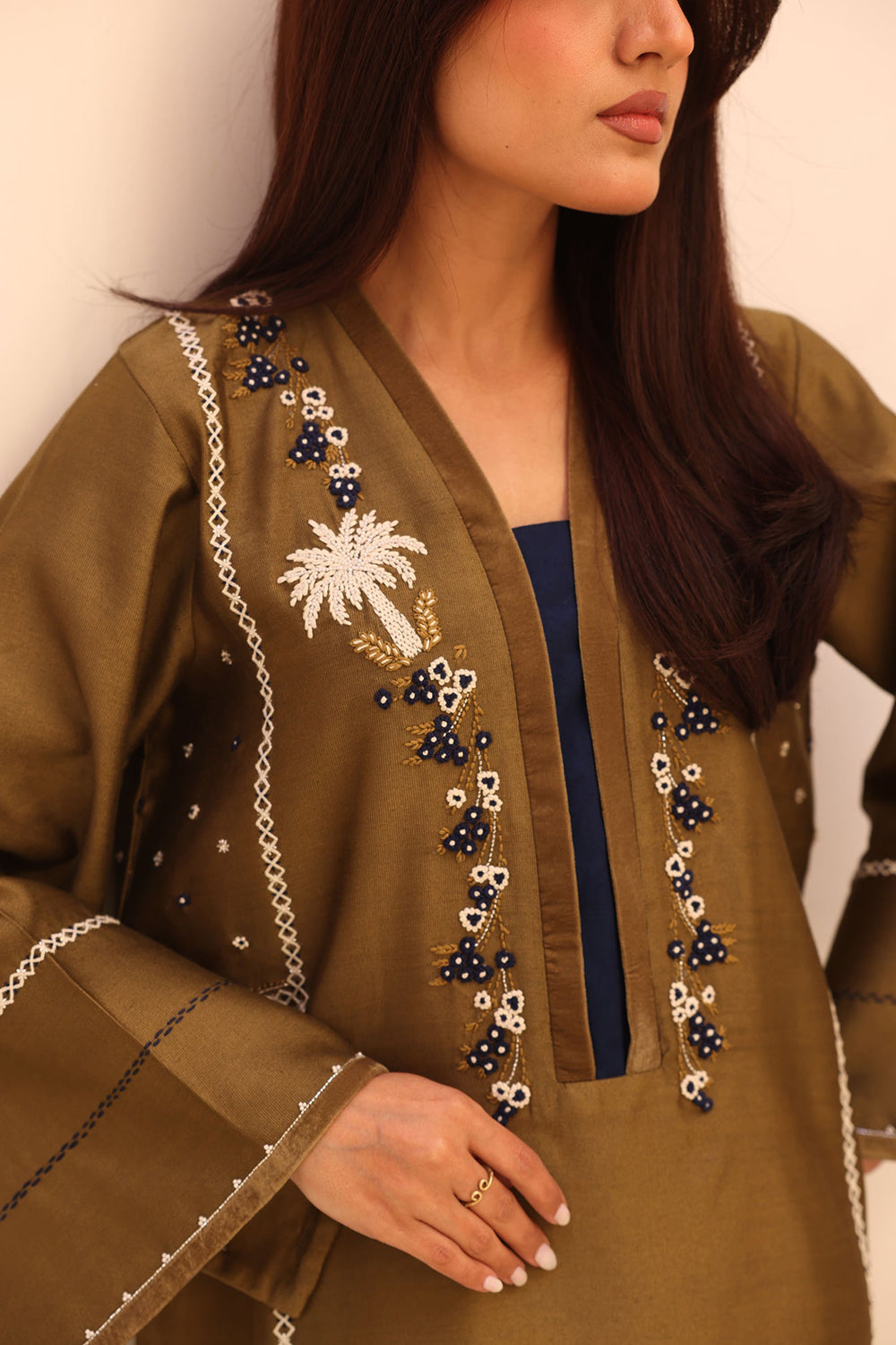 Khushboo & Pankaj Earthy Olive Festive Kurta Set