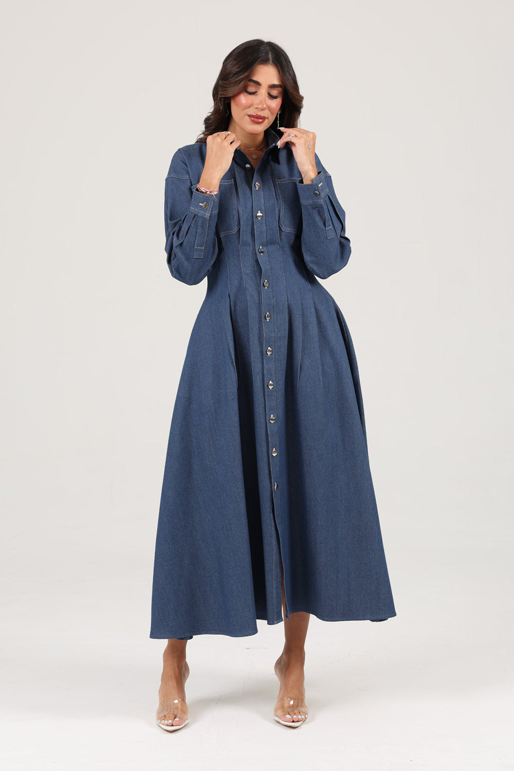 Khushboo & Pankaj Indigo Tailored Denim Shirt Dress