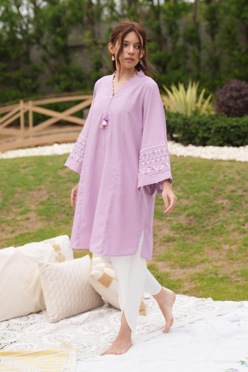 Khushboo & Pankaj Lilac Cotton Kurta Set