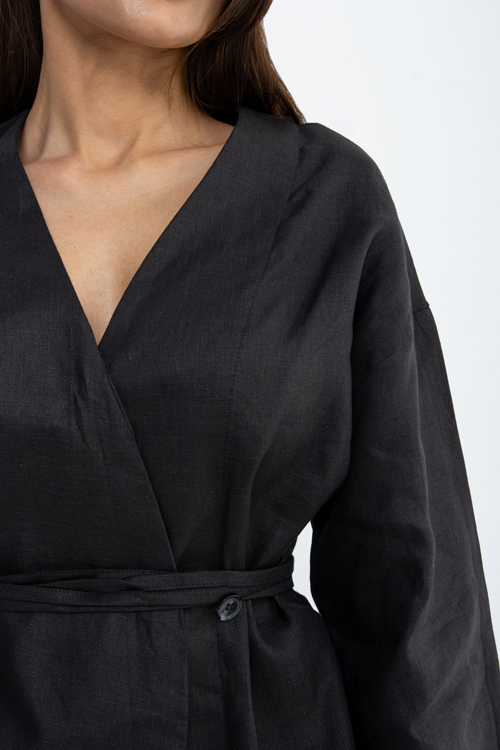 Khushboo & Pankaj Midnight Veil Linen Wrap Co-Ord Set