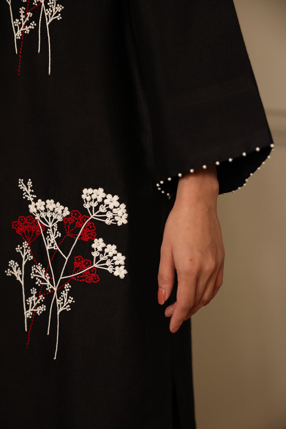 Khushboo & Pankaj Noir Bloom Embroidered Kurta Set