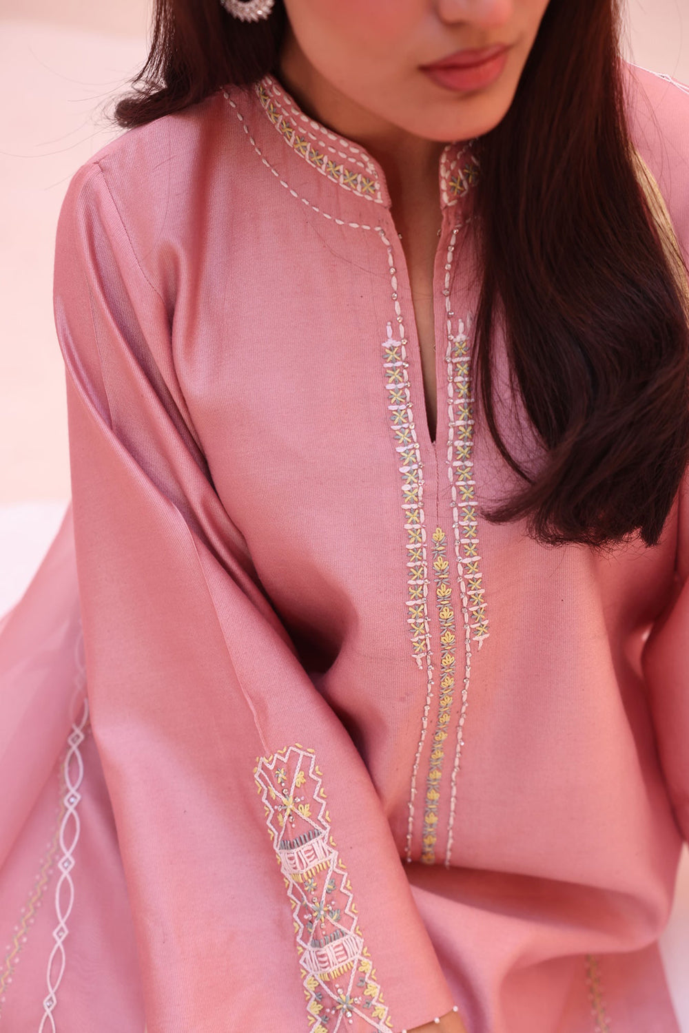 Khushboo & Pankaj Rose Blush Embroidered Kurta Set