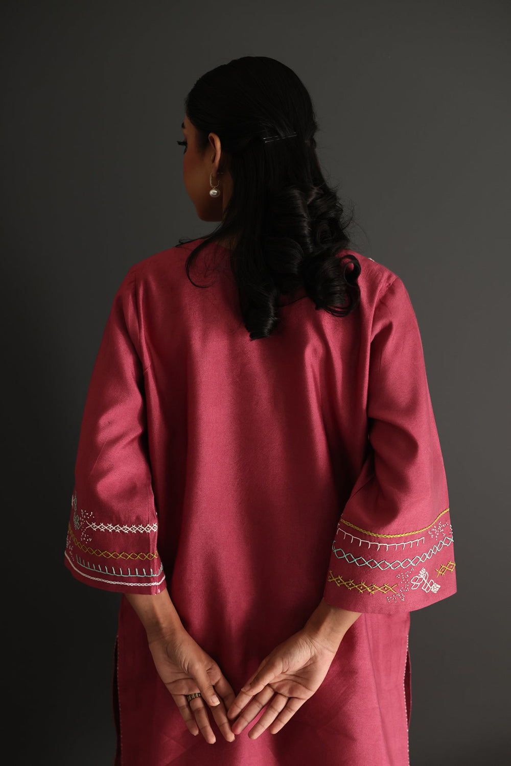Khushboo & Pankaj Rustic Rose Handwork Kurta