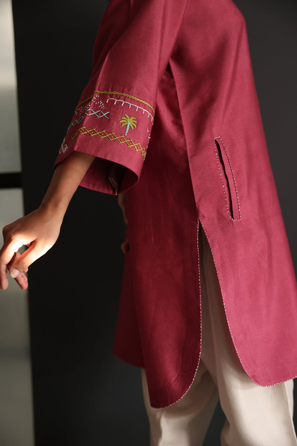 Khushboo & Pankaj Rustic Rose Handwork Kurta