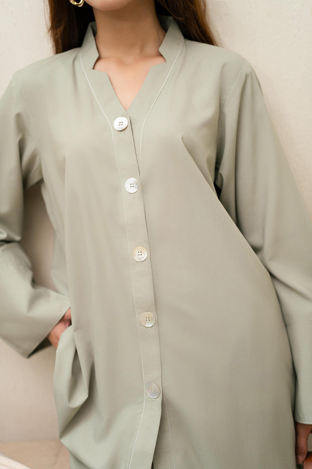 Khushboo & Pankaj Stone Veil Cotton Tunic Co-Ord Set