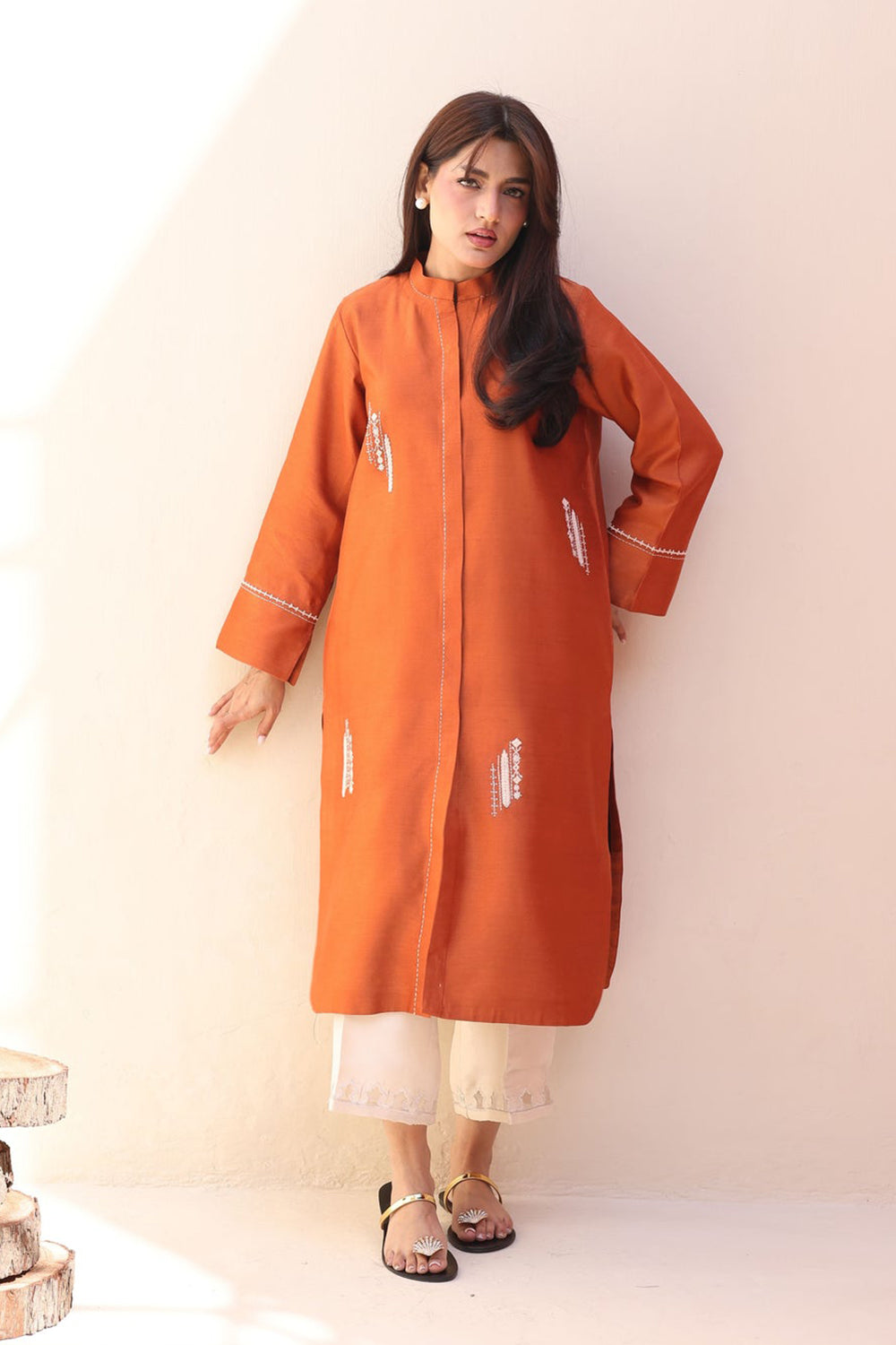 Khushboo & Pankaj Sunset Orange Straight Kurta Set