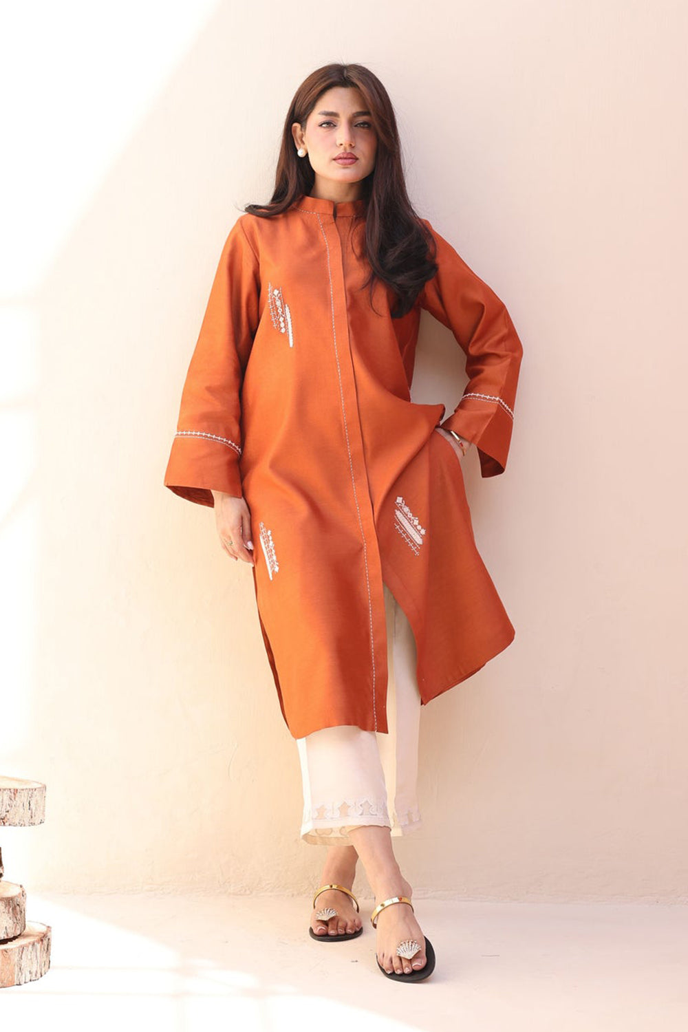Khushboo & Pankaj Sunset Orange Straight Kurta Set