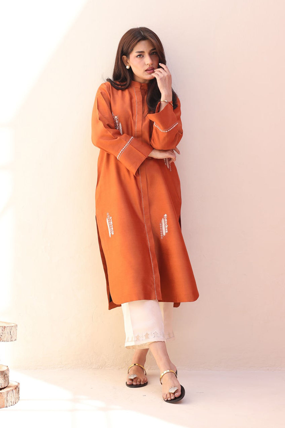 Khushboo & Pankaj Sunset Orange Straight Kurta Set