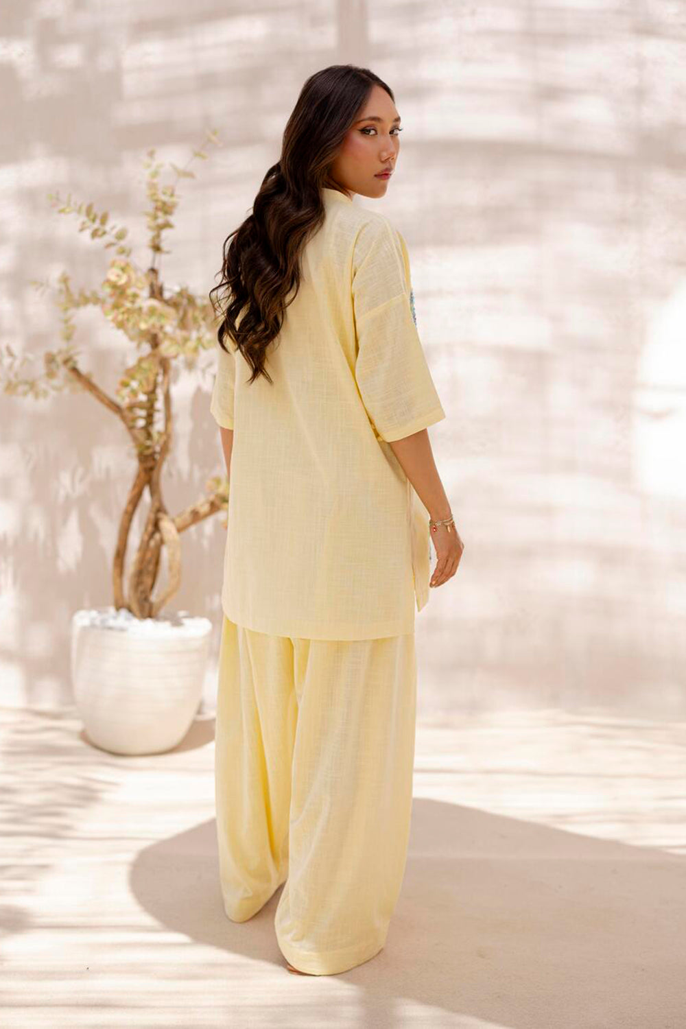 Khushboo & Pankaj Women Lemon Yellow Embroidered Kurta Set with Salwar
