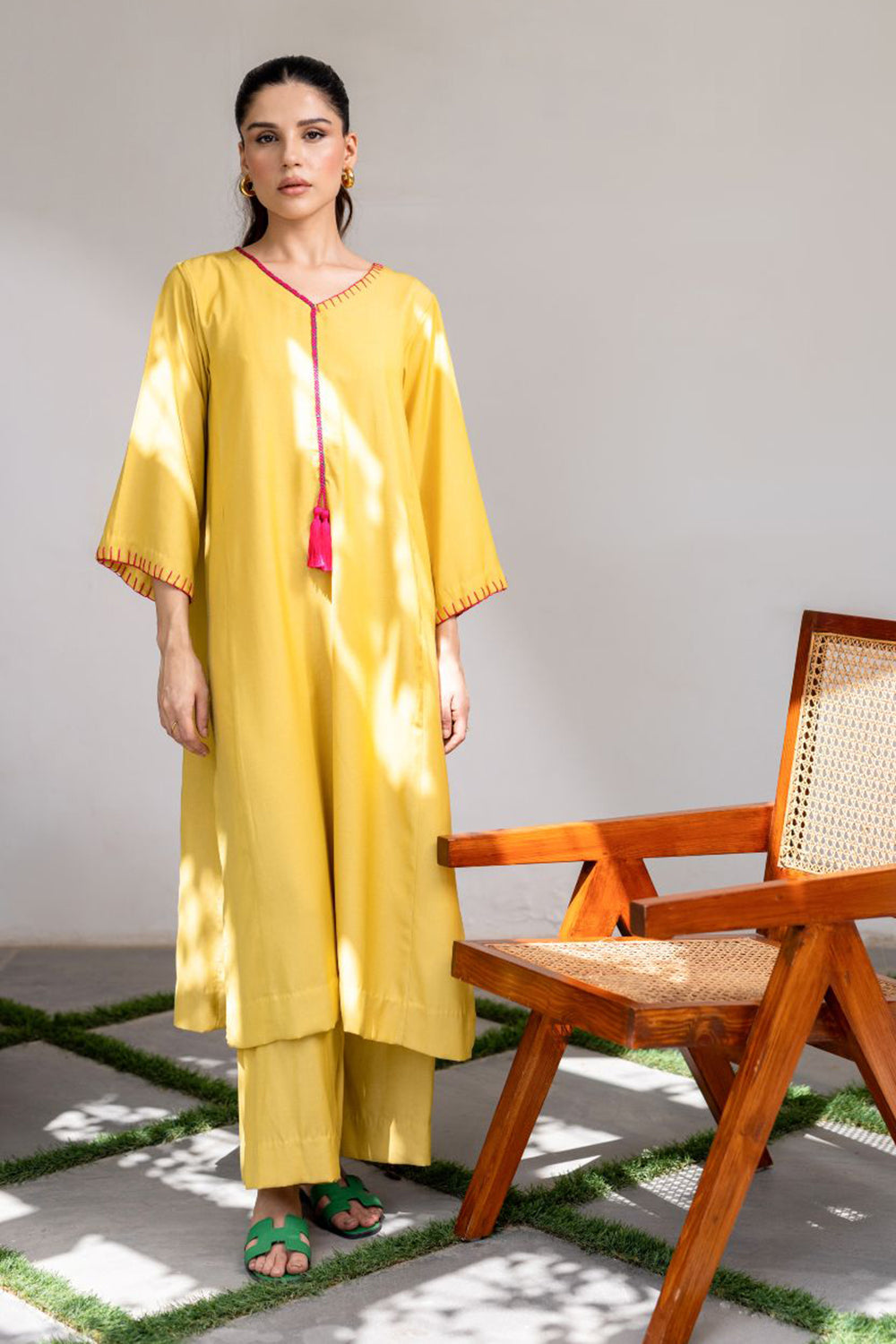Khushboo & Pankaj Yellow Summer Kurta Set