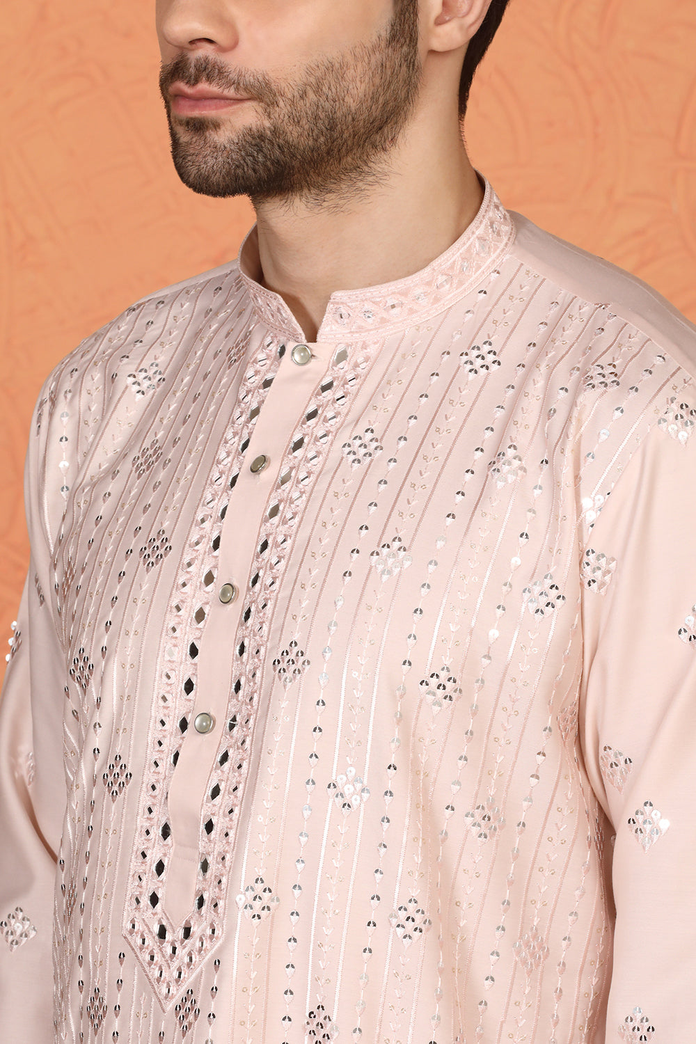 Krish Mirror Embroidered Kurta with Loose Fit Parallel Pants