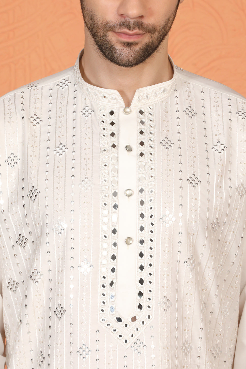 Krish Mirror Embroidered Kurta with Loose Fit Parallel Pants