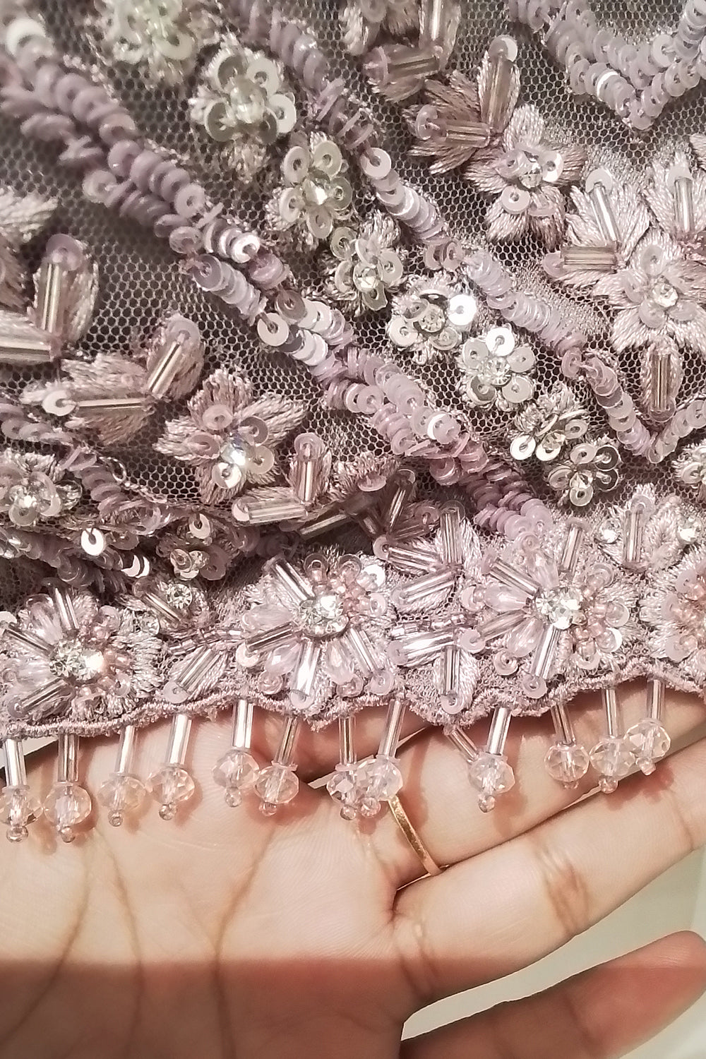 Lavender Georgette Drape Saree