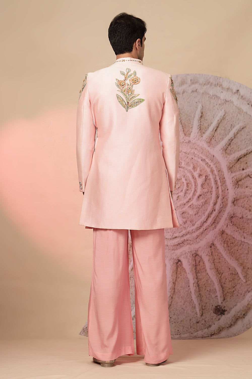 Light Pink Embroidered Kurta Plazo Set