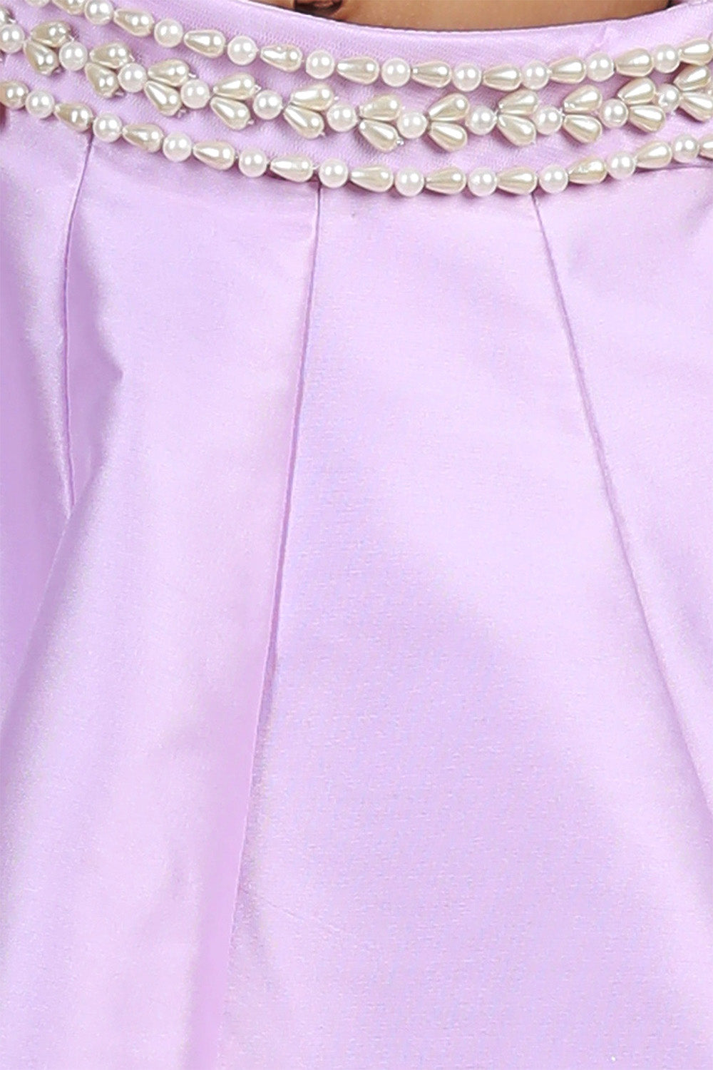 Lilac Blouse with Scalloped Lehanga