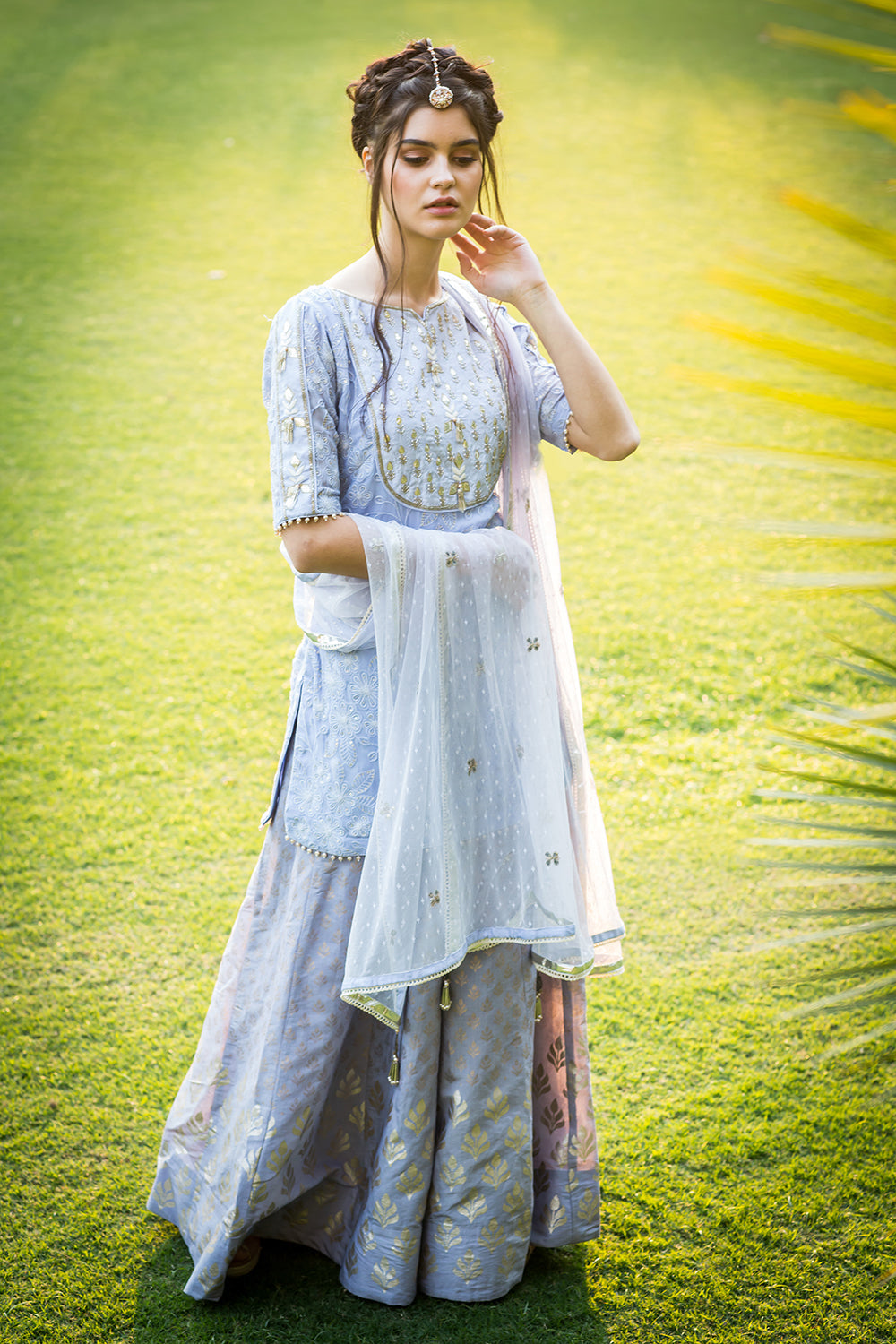 Lilac Kurta Sharara Set