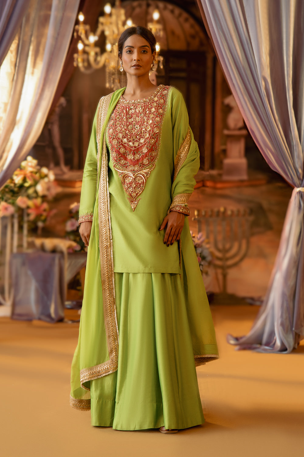 Lime Green Sharara Set