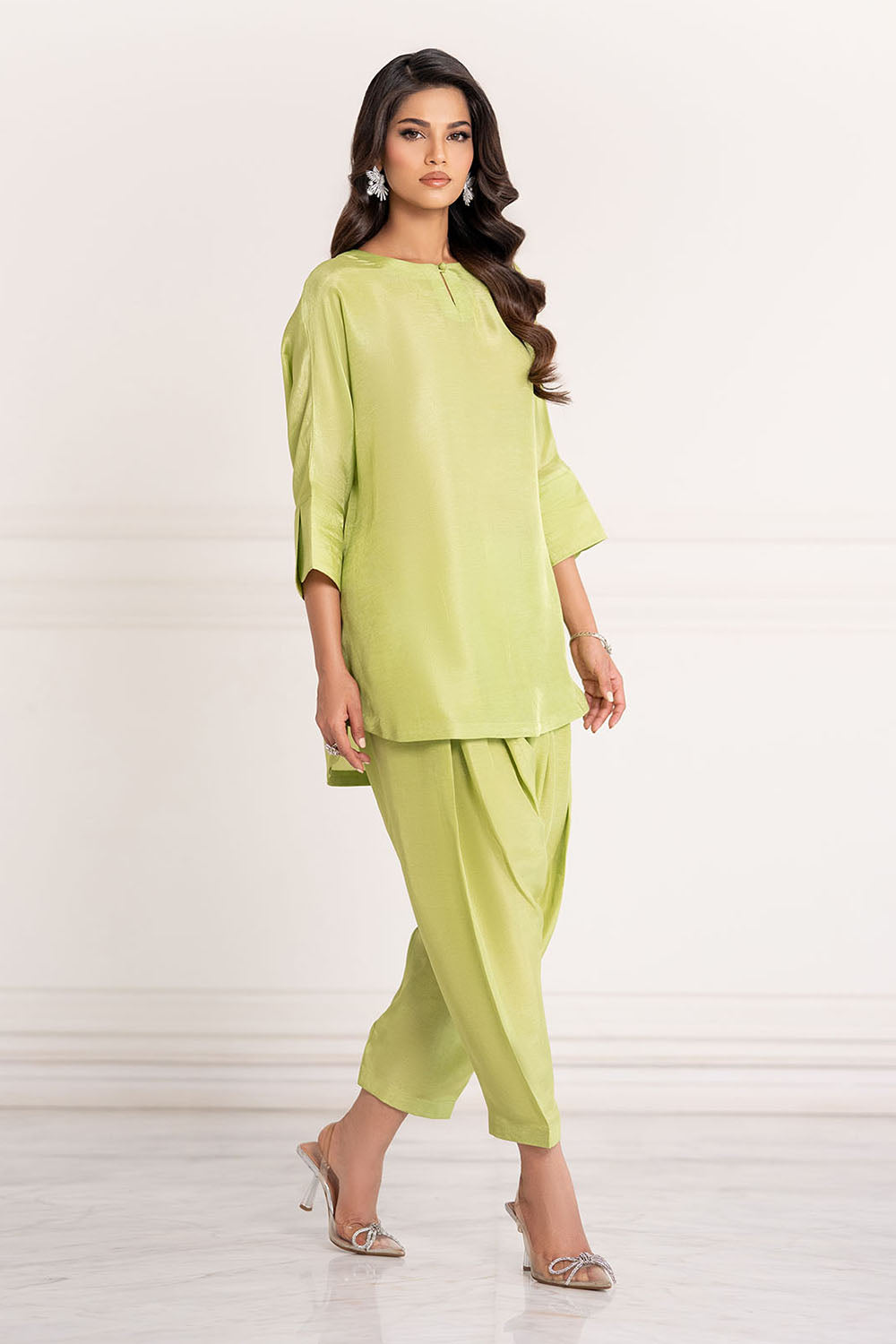 Lime Green Solid Co-Ord Sets