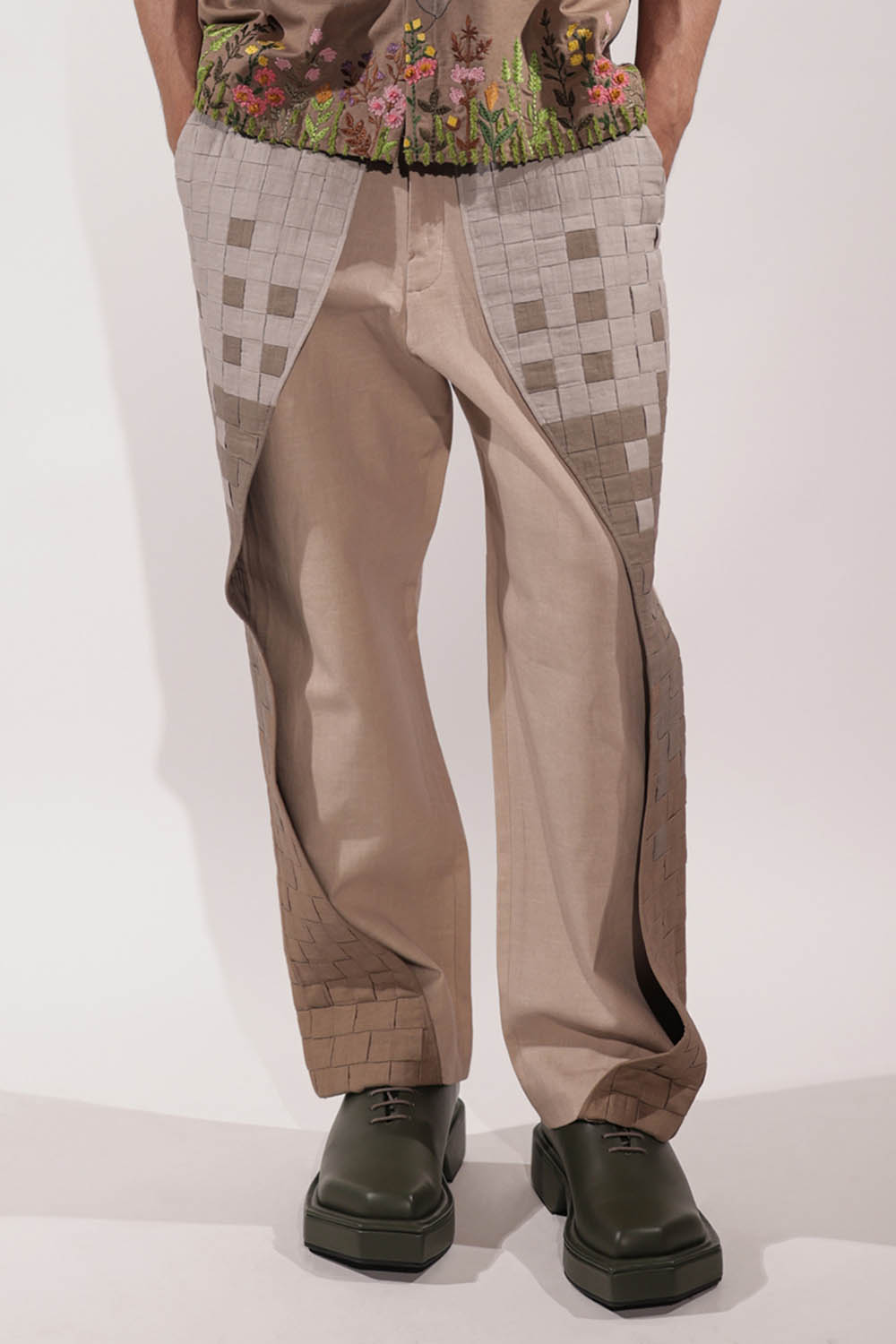 Linen Ombré Woven Flap Pants