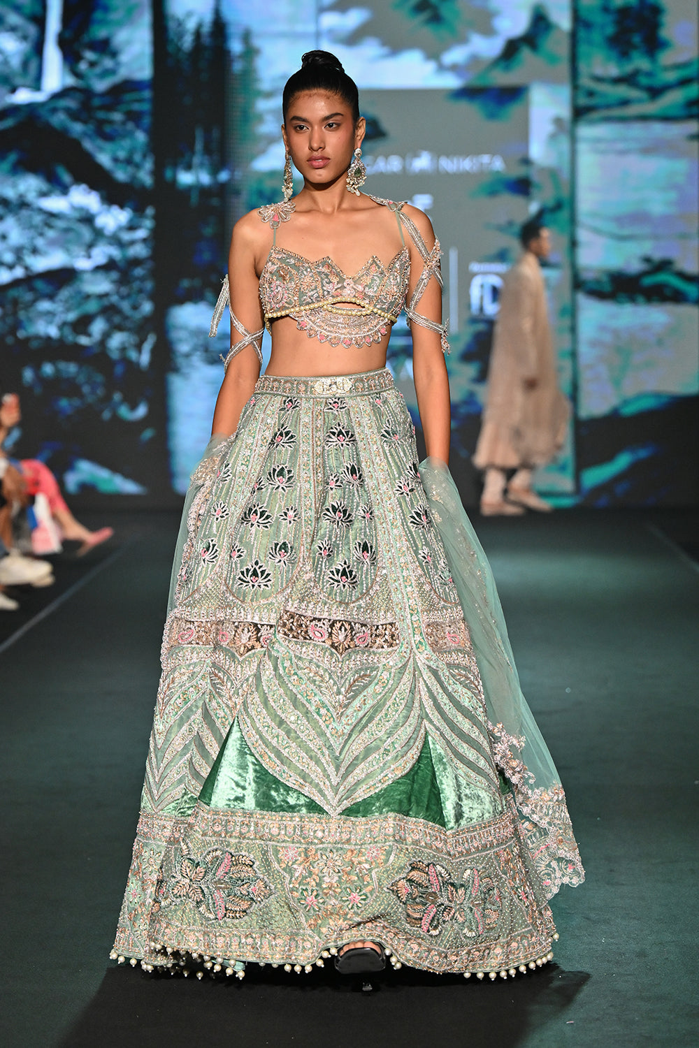 Lotus Teal Lehenga Set
