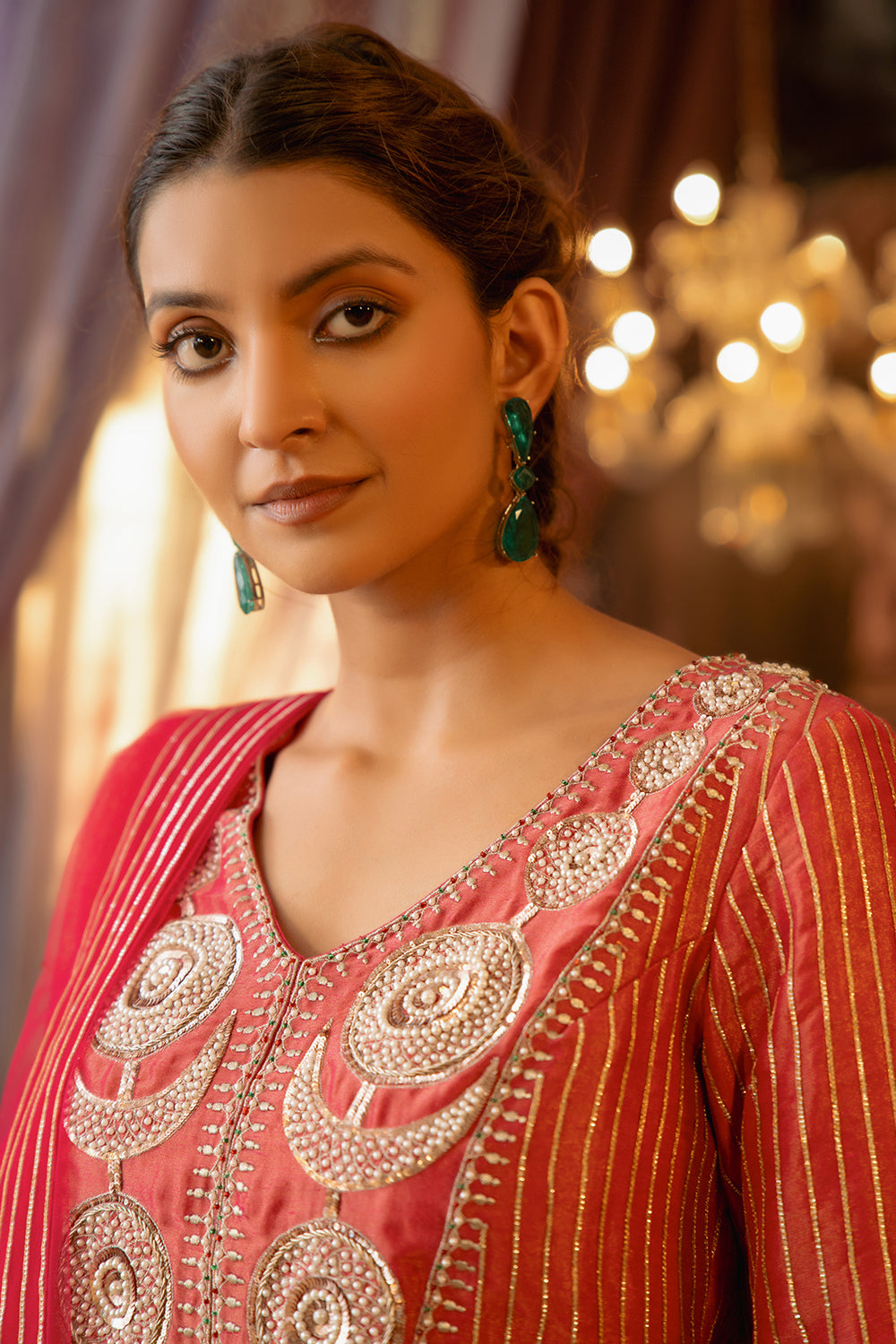 Magenta Kasab Silk Gotta Suit
