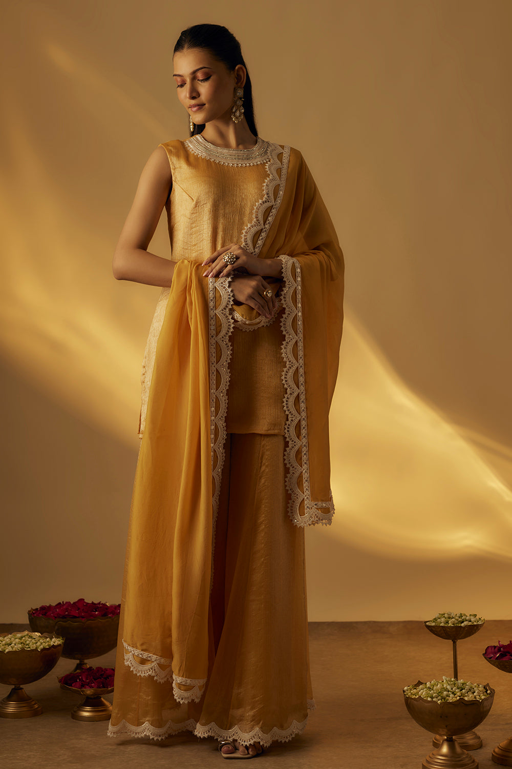 Mango Yellow Short Kurta Set