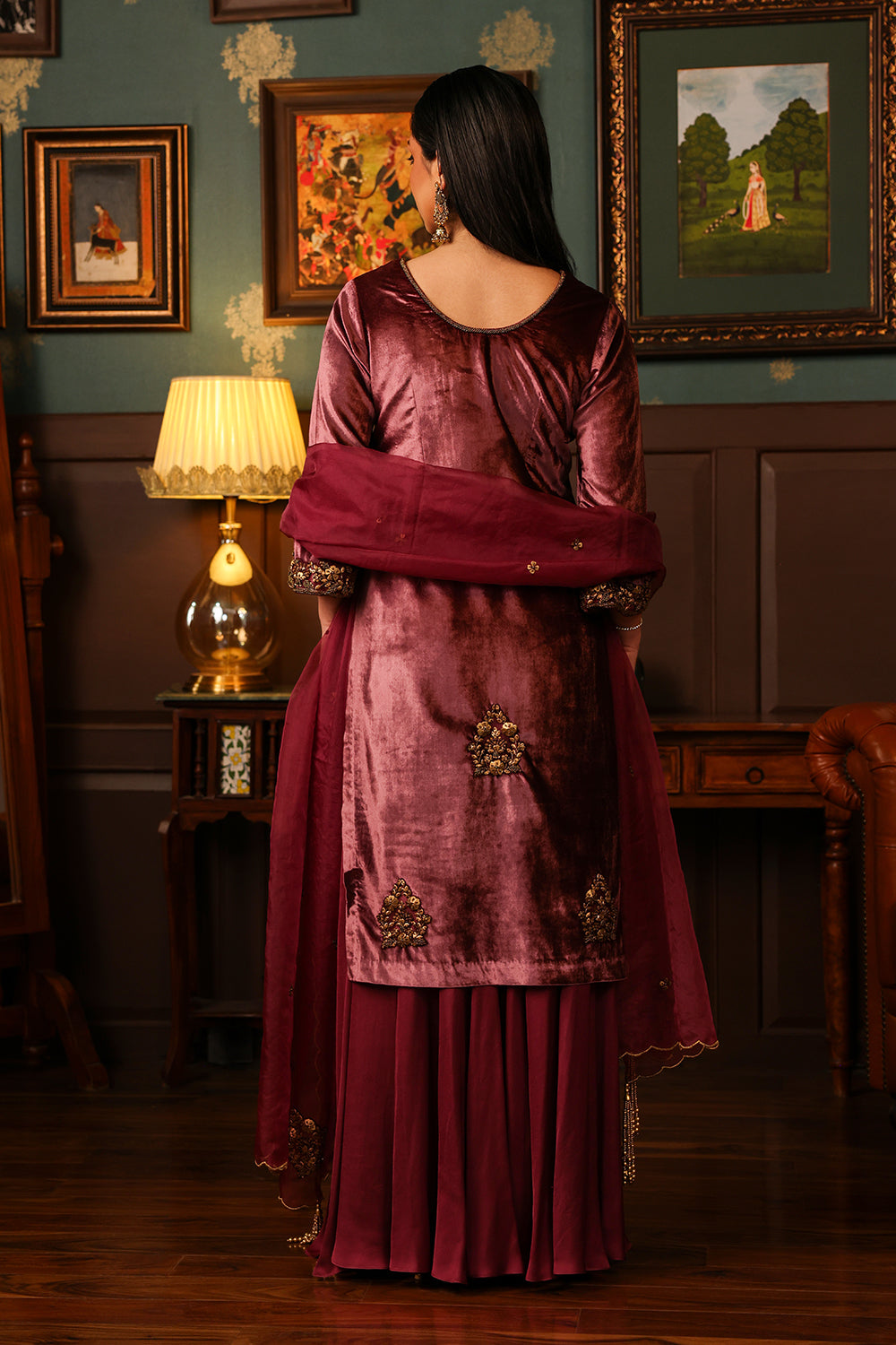 Mauve Sharara Set