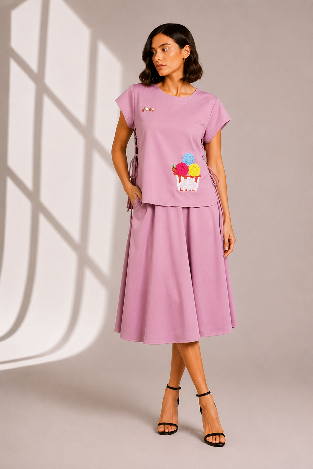 Mauve Skirt Set
