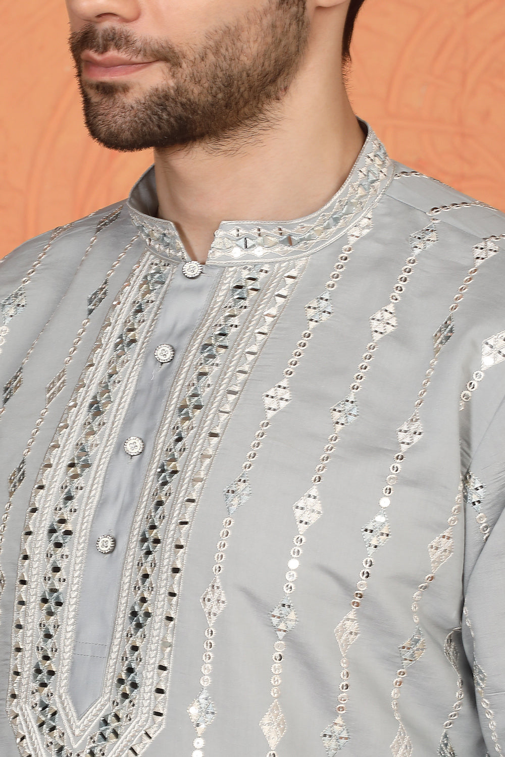 Mayuresh Mirror Embroidered Kurta with Back Elastic Pants