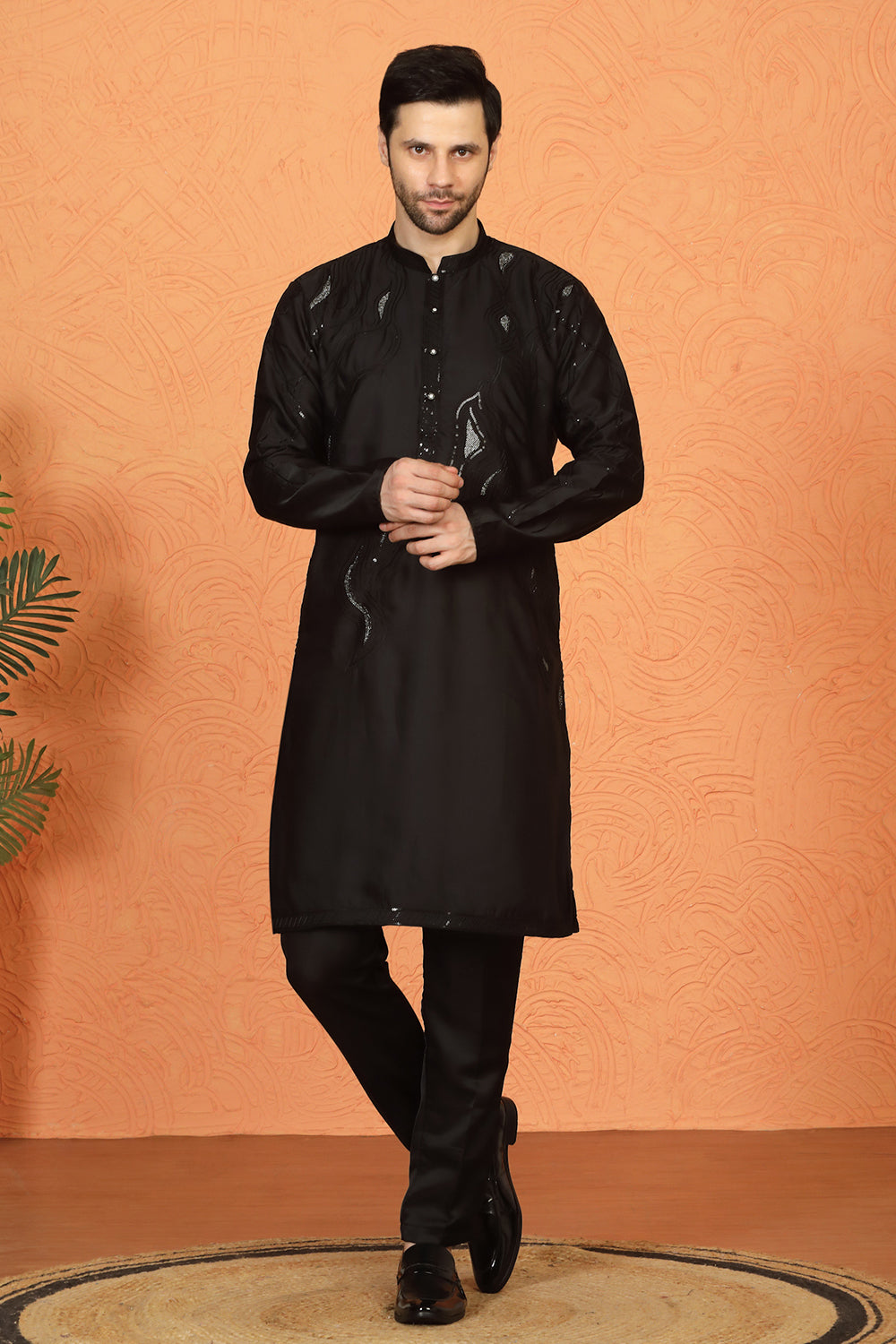 Mehfil-E-Khaas Embroidered Kurta Set with Back Elastic Pants