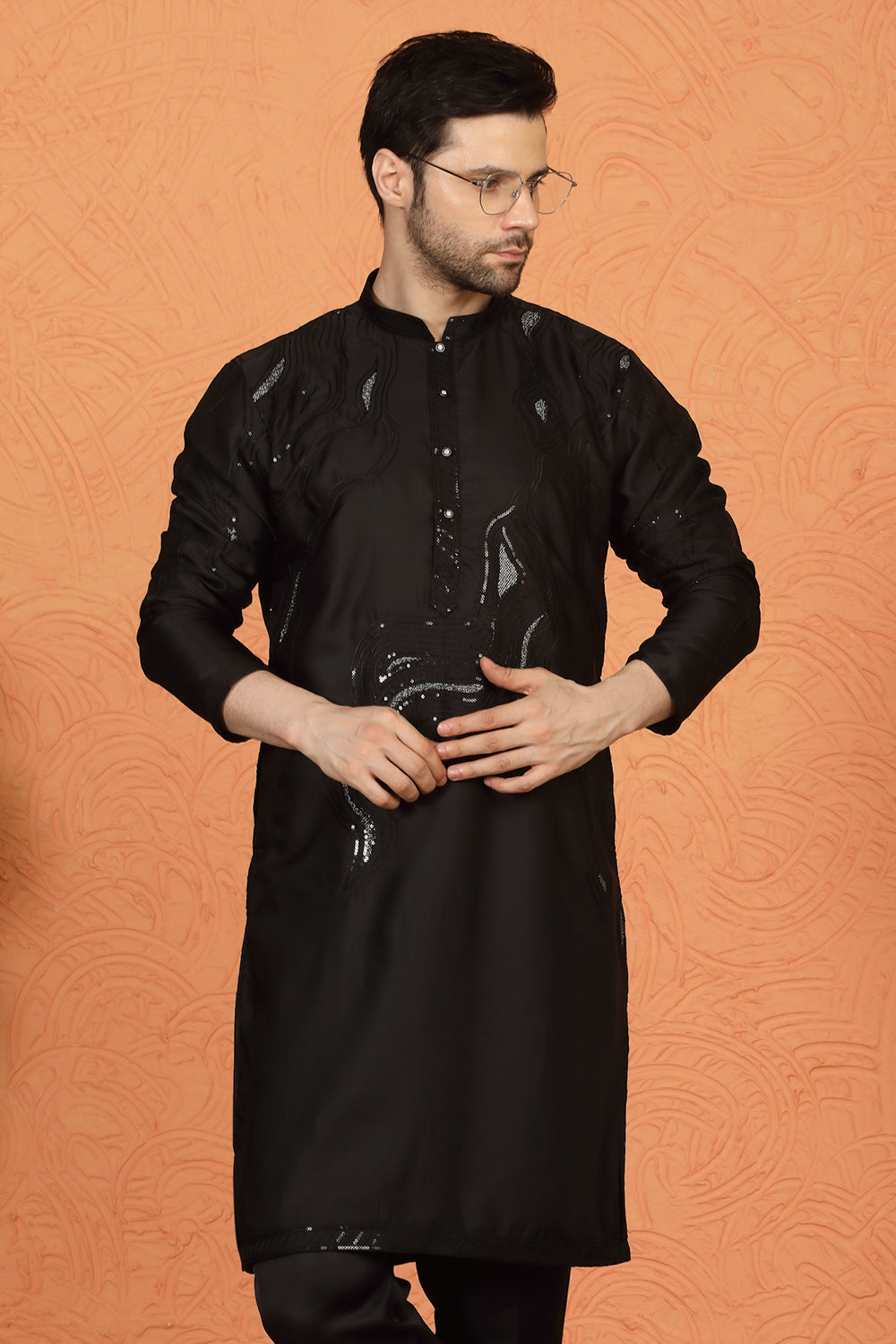 Mehfil-E-Khaas Embroidered Kurta Set with Back Elastic Pants