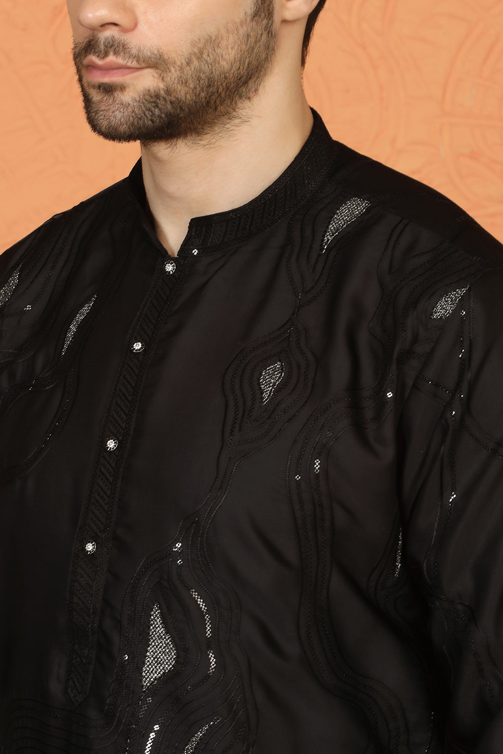 Mehfil-E-Khaas Embroidered Kurta Set with Back Elastic Pants