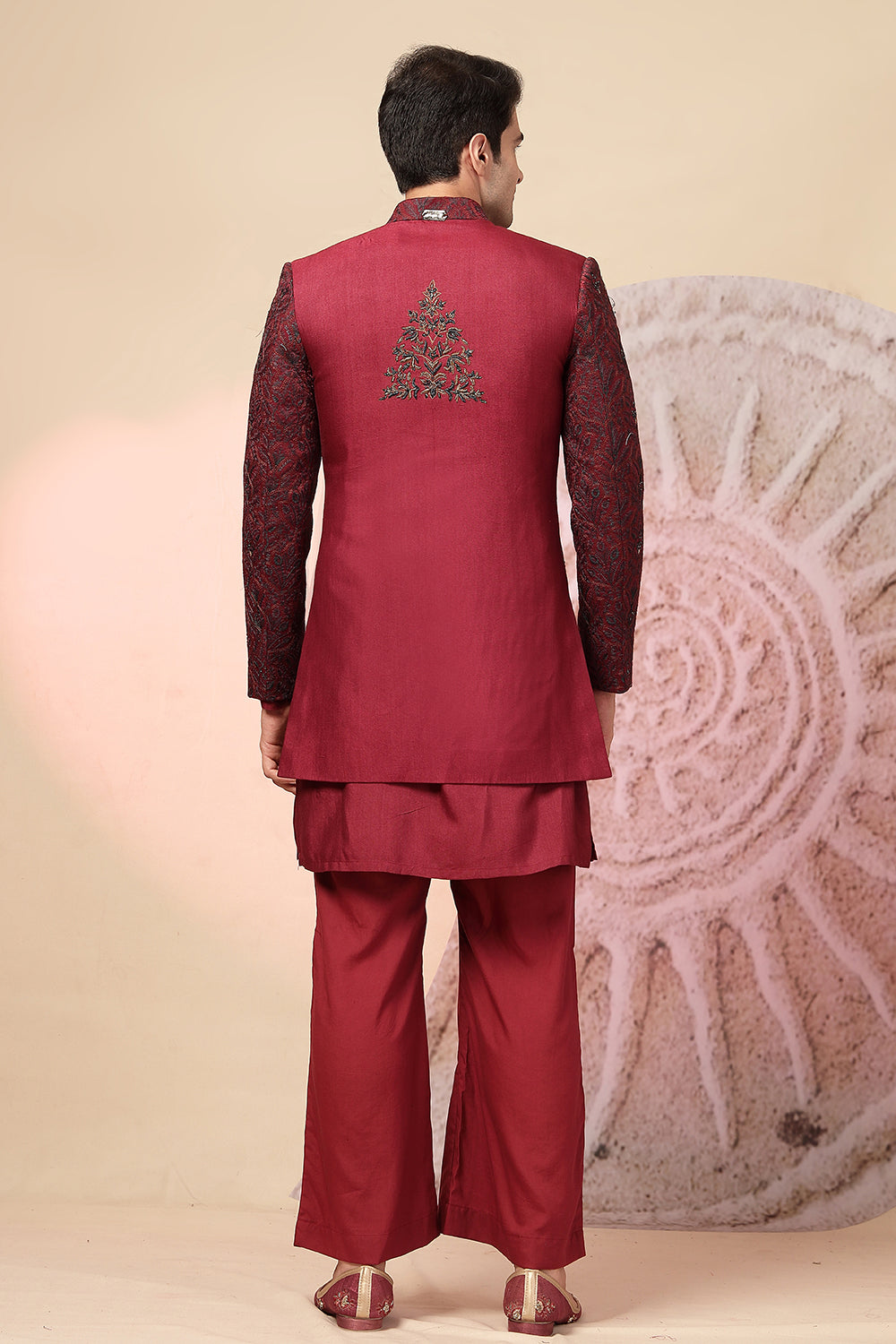 Mehroon Kurta And Palazzo Pant