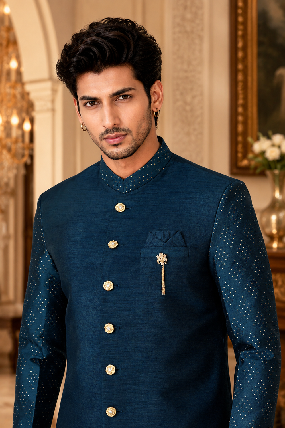 Men's Blue Indo-Western