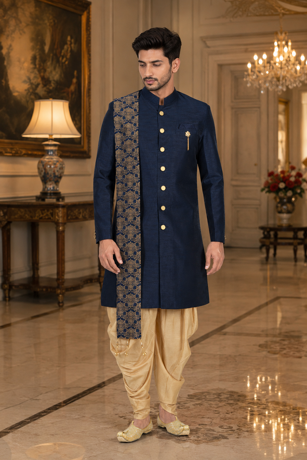 Men's Blue Indo-Western