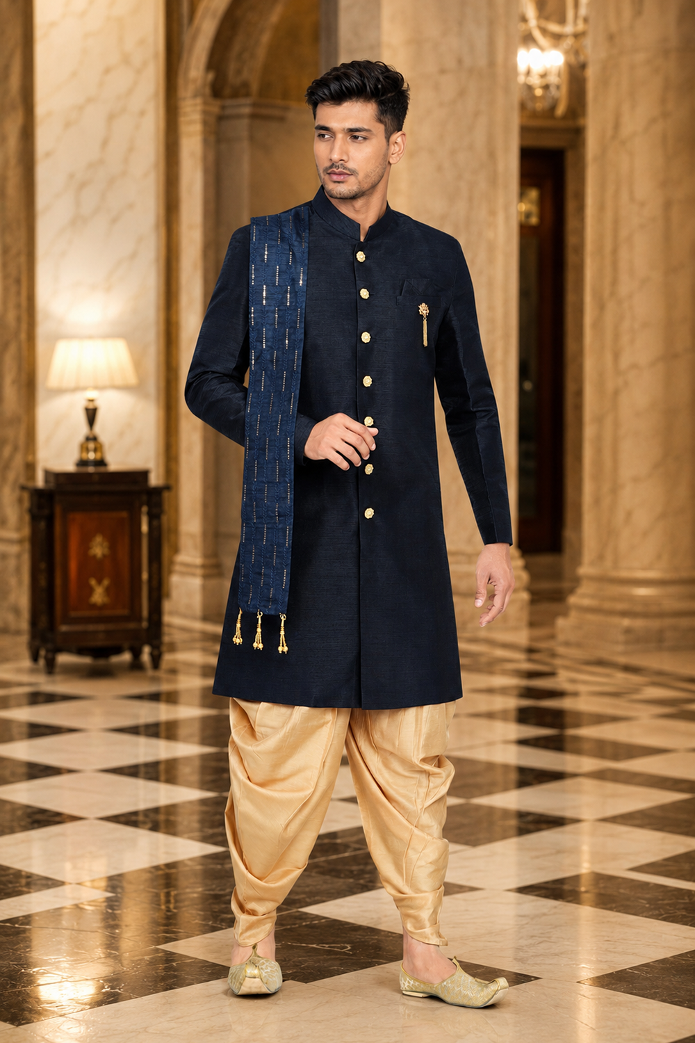 Men's Blue Indo-Western