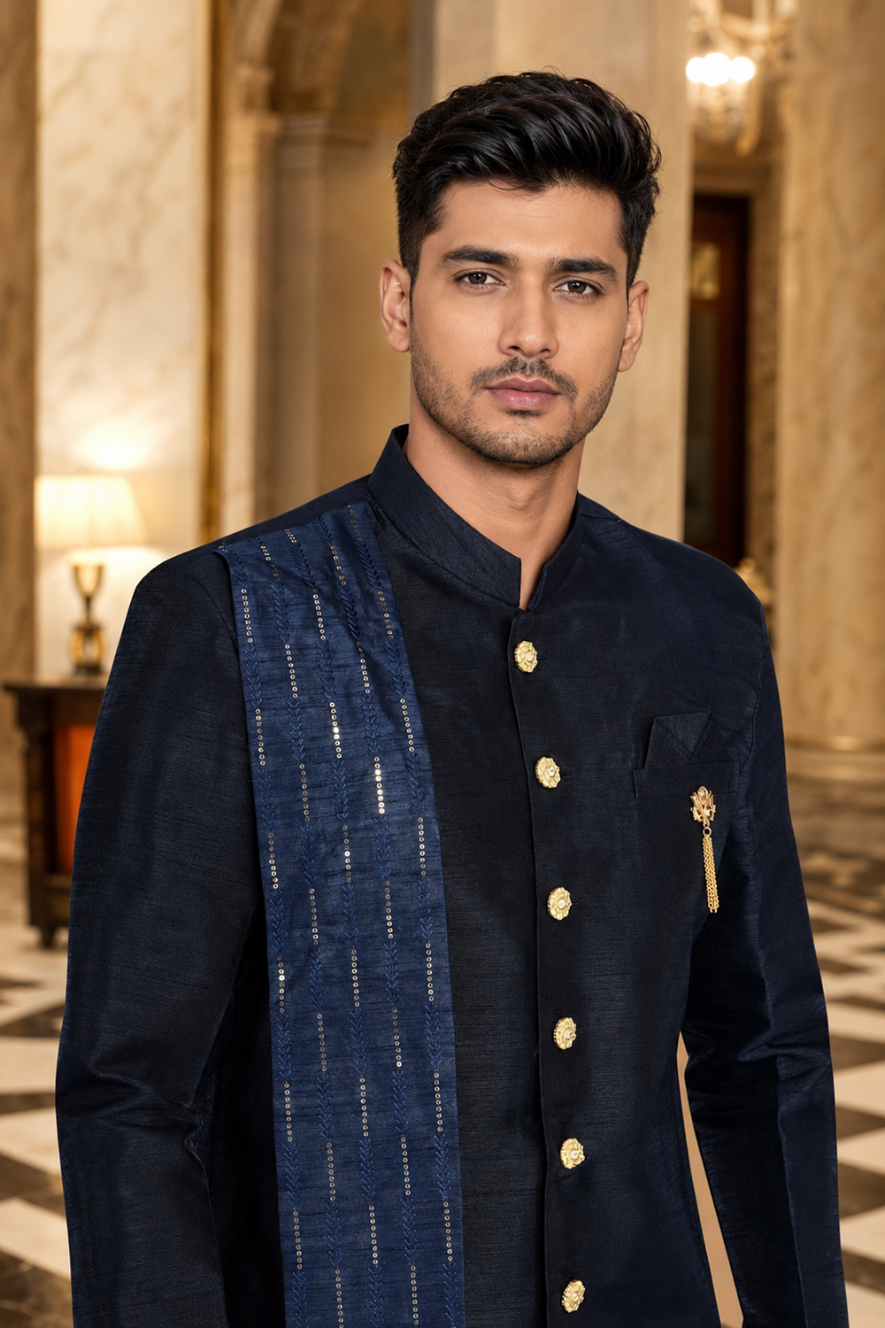 Men's Blue Indo-Western